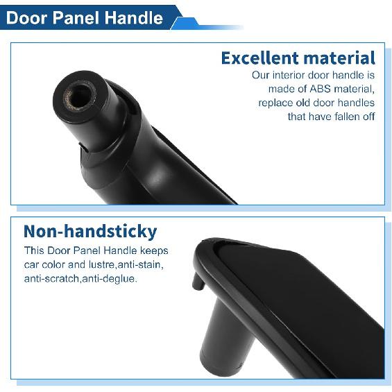 Front Passenger Side Inner Door Panel Handle for VW Passat B5 2001-2005 Interior Support Bracket No.3B4867372/3B0867180A Black ABS 3 Pcs