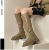 Thigh High Women Boots Fashion Soft Leather Knee High Boots  Female Square Heel Autumn Winter Girl'S Boots Shoes
