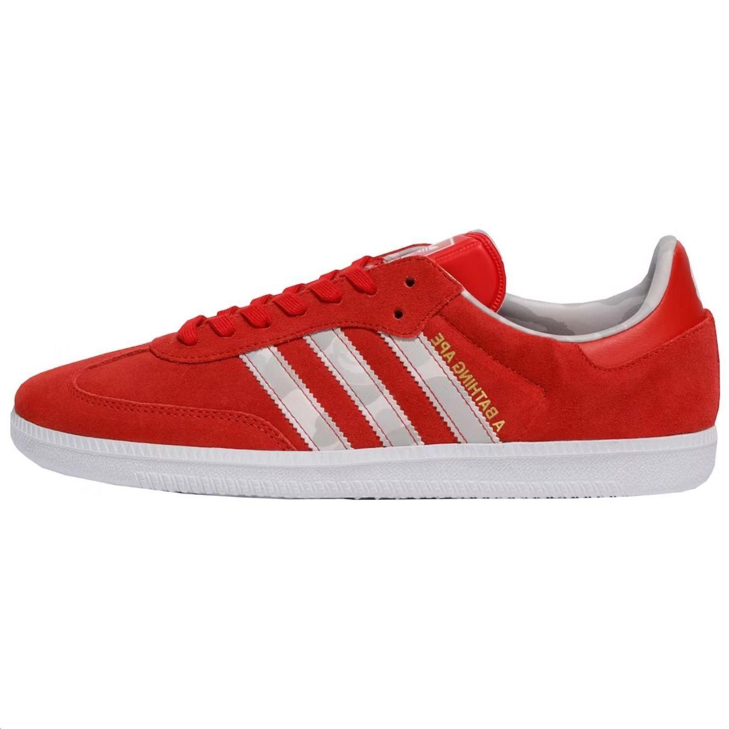

Кроссовки унисекс adidas Samba Bape Winning Collection красный белый серый F36707