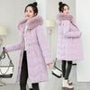 Big Fur Collar Down Cotton Clothes Women's 0-pack Medium and Long Waist Jacket