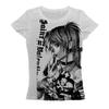 Custom Anime Print T-shirt with Straight Shoulders Short Sleeves and A Round Neck Fitted Cropped Top for Young Women