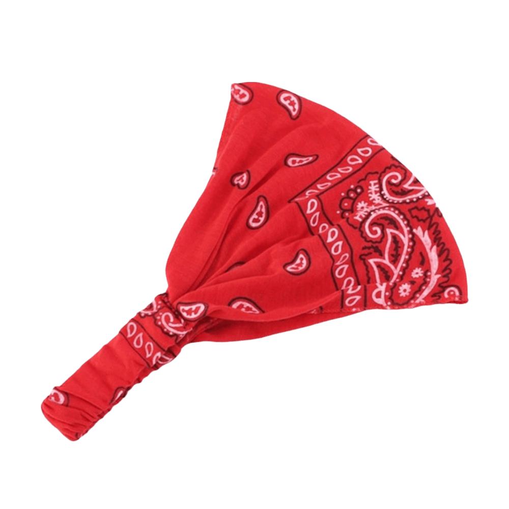 Cotton Turban Head Wrap Elastic Hair Scarf Boho Paisley Print Headband Travel