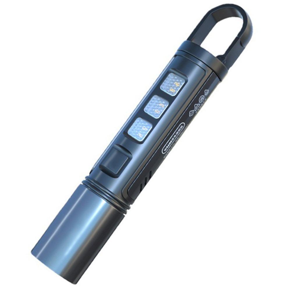 Multifunctional P50 Flashlight with Zoom, Strong Light, Telescopic Focus, Multifunctional Hole Exploration Patrol Keychain TYPE-C Charging