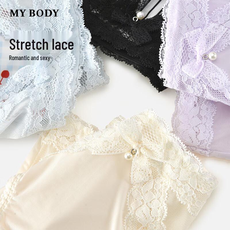 Mybody Women's Sweet Lace Ruffle Boy Short Panties