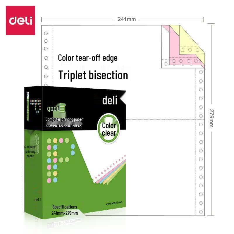 Deli Color Tear-Off Pin-Feed Delivery Note Paper