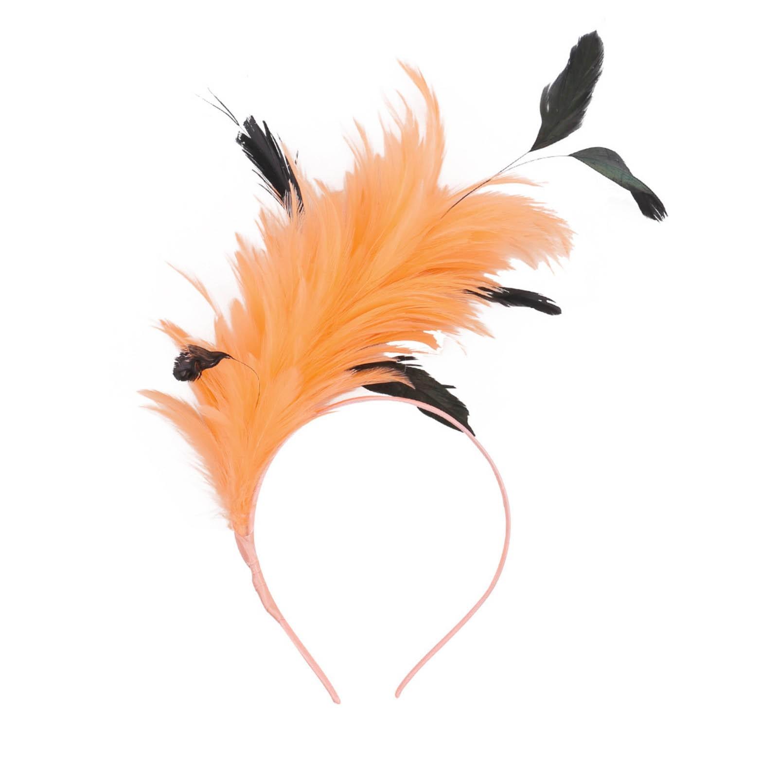 

Красочный головной убор с перьями, головной убор, праздничная вечеринка, карнавал, выступление, танцевальное украшение, головная пряжка, аксессуары для волос, реквизит One Size жёлтый