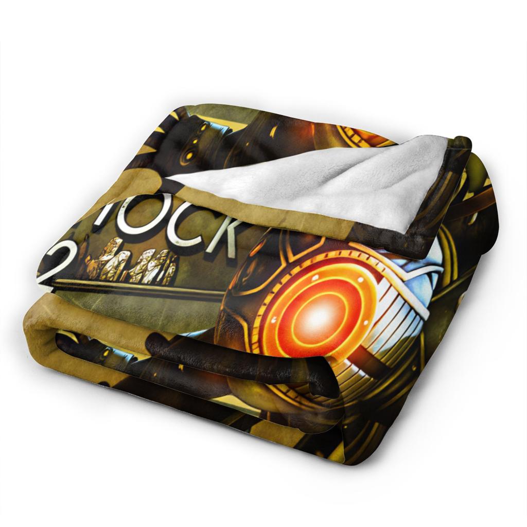 Soft Warm Blanket Airplane Travel B-BioShocks 2 Remastered Throw Blanket Flannel Bedspread For Outdoor Funny Sofa Bed Cover