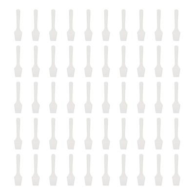50 Stück Kosmetiklöffel, Massagelöffel, wiederverwendbar, Kosmetiklöffel, Spatel, weiß, für Creme, Nagelkleber, weiß