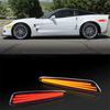 Front Fender Marker Lamps, Red Amber LED Front Bumper Side Marker Lights Smoke Lens, Compatible with Chevy Corvette C6 2005-2013