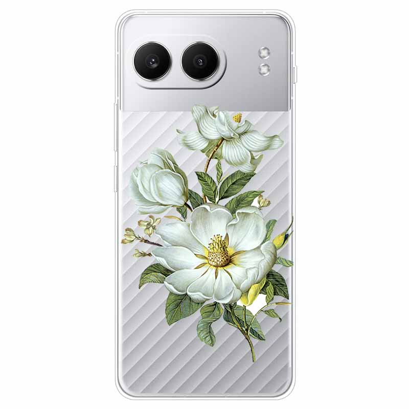 For One plus Nord 4 Case 6.74'' Flowers Transparent TPU Silicone Funda Capa for Oneplus Nord 4 Nord4 5G Soft Covers Coques bags