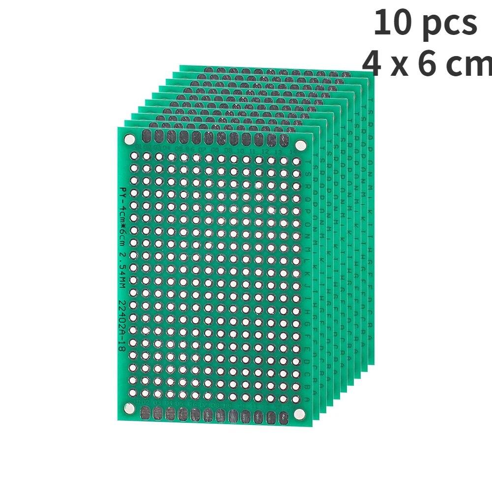 4-40 buc. Circuit PCB universal Protoboard Placă dublu față 2x8 3x7 4x6 5x7 7x9CM Stripboard Placă de prototipare Kit electronic DIY