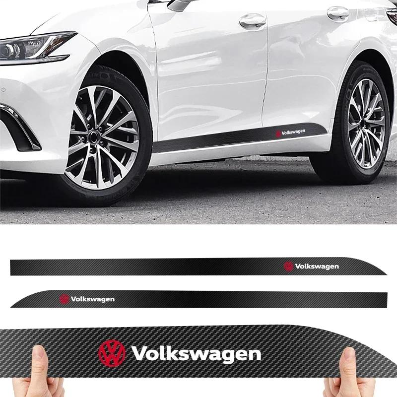 For Volkswagen Car Waist Side Skirt Decoration Stickers Carbon Fiber Car Stickers For Volkswagen VW Scirocco Jetta Beetle Golf P