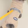 Diamond Grid Four-Legged Cotton Coat with D-ring for Dogs - Autumn & Winter Wear