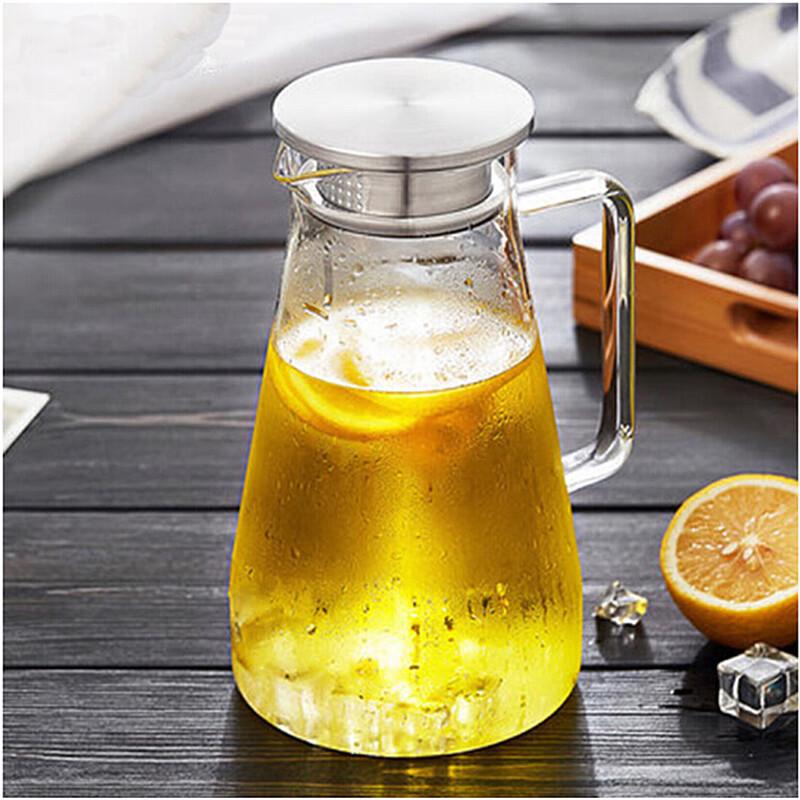 Changbaosen 1800ML Glass Cold Water Jug with Square Handle