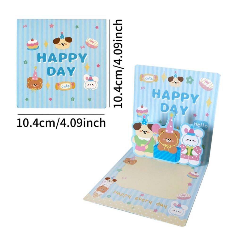 

Pop Up Style 3D Birthday Card 3D Stereoscopic Cute Animal Gift Card Cartoon Design Folding Card Greeting Cards Gratitude Message