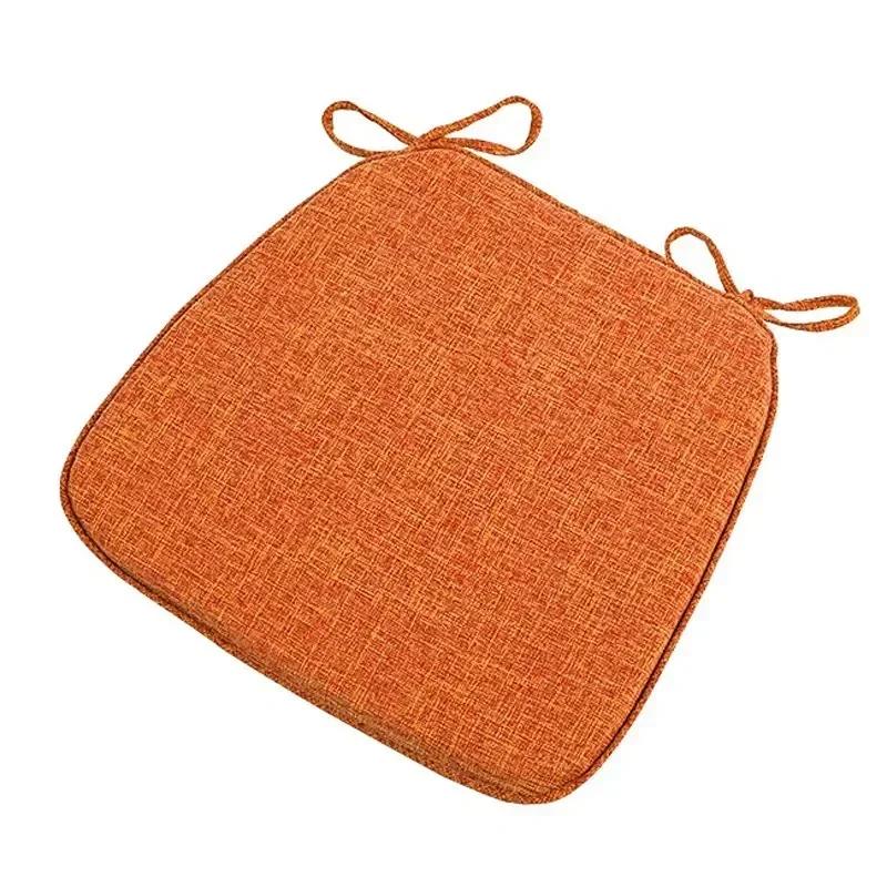 Modern Style Solid Color Cotton Linen Chair Cushion with Ties for Dining Chairs Kitchen Dining Chair Pad Cojines Decorativos