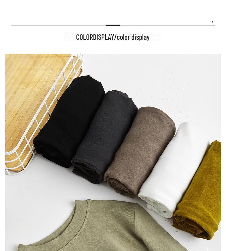 Women's Modal Top: 5-Point Sleeves, Stand-Up Collar, Round Neck; Versatile for Layering or Standalone Wear.