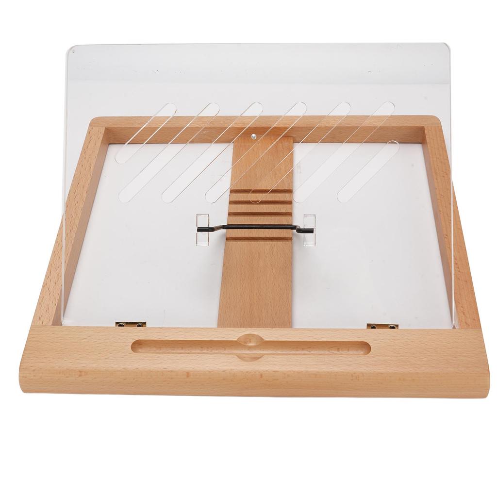 Tablet Stand with Pencil Slot 5 Angles Settings Wood Desk Tablet Holder for Drawing Reading Typing