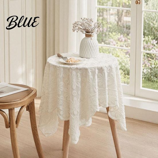 Transparent Texture Tablecloth Cloth Lace Tablecloth Pattern Sunflower Jacquard Round Decorative Table Fabric Floral Cover Dinner for Wedding Party