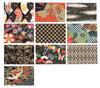 Kawasumi Washi Chiyogami Yuzen B4 10 10 Sheets per Black Washi, Size, Patterns, Pack,