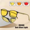 Ultra-light Fashion Square-Frame Night Vision Blue Light Blocking Glasses Orange-Red Lenses Computer Gaming Protective Eyewear
