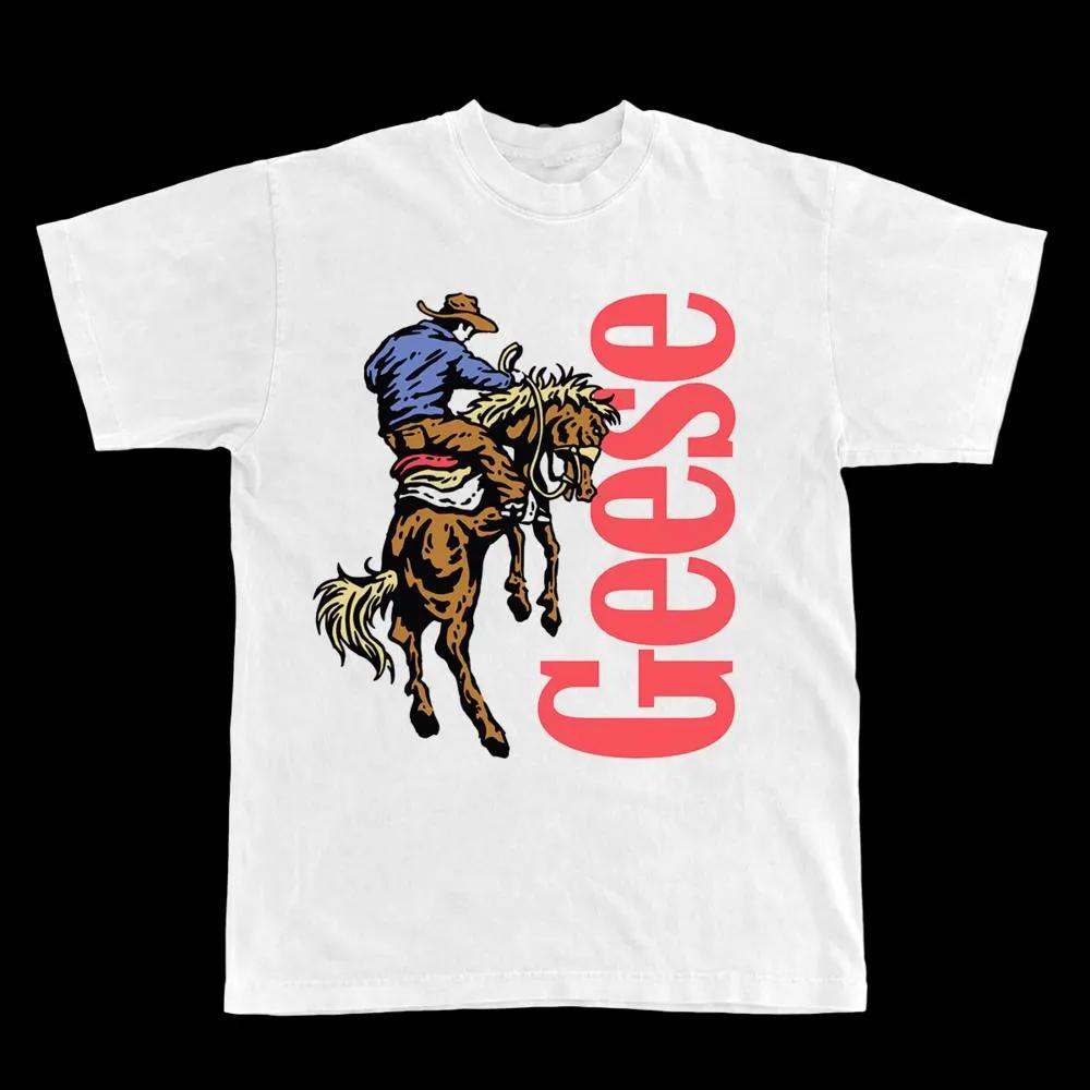Geese Band Cowboy Rodeo Graphic T-Shirt Unisex Indie Rock 3D Country Tour Merch Casual Cotton Tee 2XL