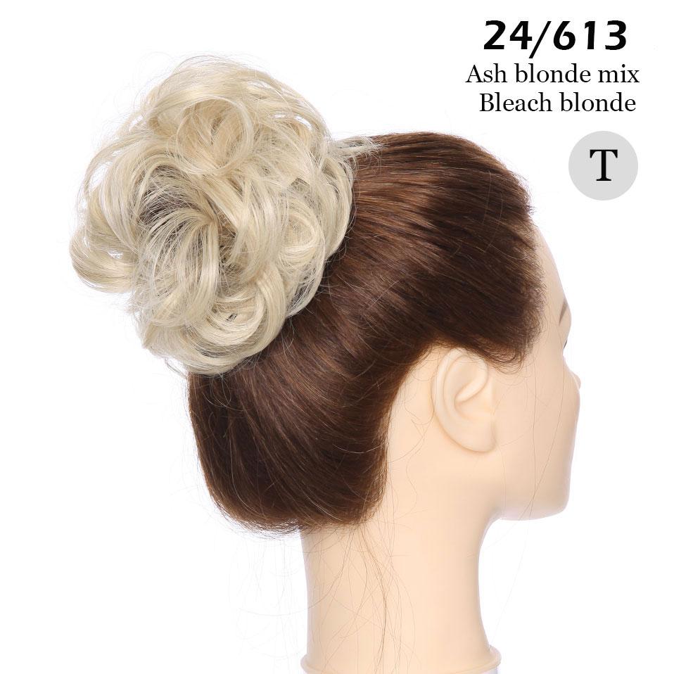 S-noilite Synthetic Elastic Band With Hair Curly Chignon Hair Women Drawstring Ponytail Hairpieces Black Brown Blonde Hairpiece