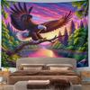 Majestic Eagle Over Colorful Sunset River Pattern Wall Hanging Tapestry Decorative Tapestry Home Decor for Bedroom and Living Room