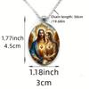 One piece vintage Jesus Mother necklace pendant Christian Jesus glass pendant necklace suitable for men and women daily wear