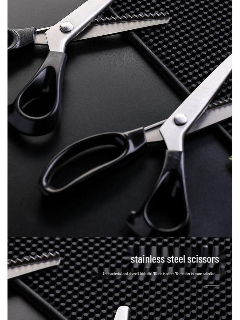 Stainless Steel Serrated Edge Cocktail Decoration Scissors
