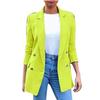 Women's Solid Colour Fashion Lapel Slim Fit Slit Pocket Cardigan Suit Coat