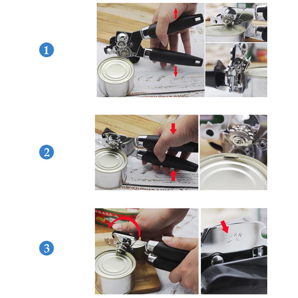 Manueller Multifunktionaler Dosenöffner aus Edelstahl Dosenöffner Flaschenöffner Küchenhelfer