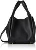 [ARROWS&Company Ltd.] Ca00348 Square Synthetic Leather Bag with Pouch, Shoulder Strap, 2-Way, Lightweight, Black, 973-1008
