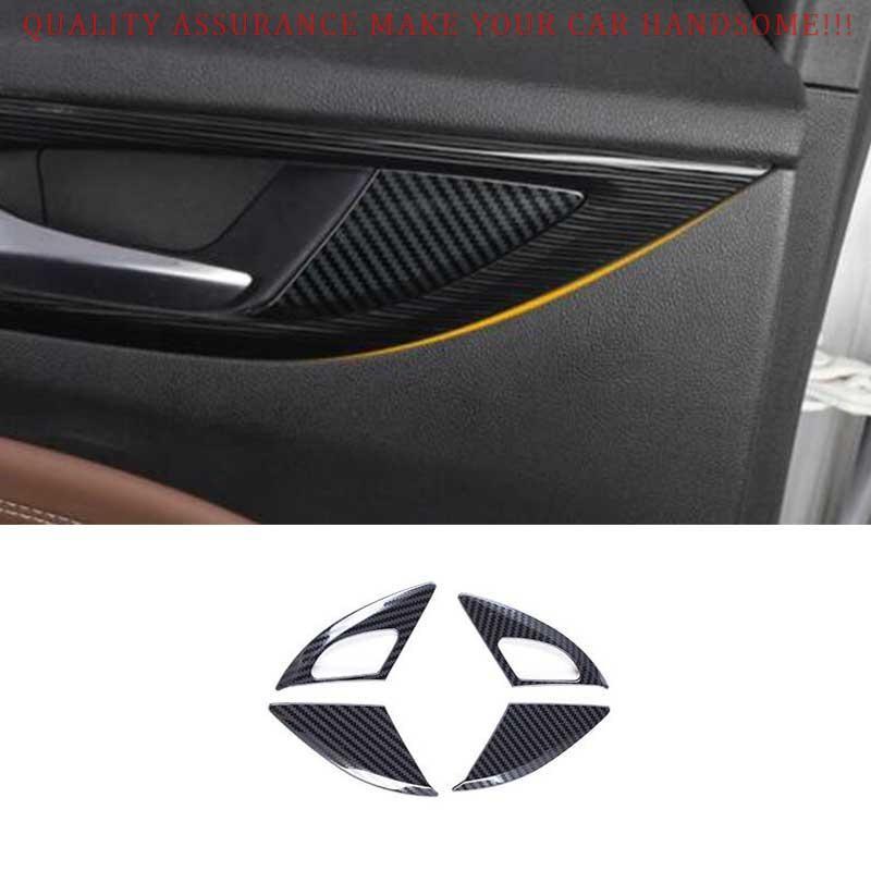 For Buick Regal 2018-2020 Steel Carbon Fiber Door Lock Switch Cover Trim 4PCS
