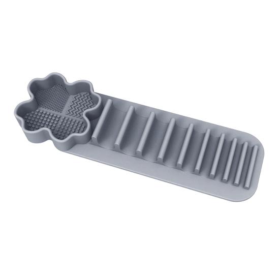 Silicone Makeup Brush Drying Rack with Suction Base Food-Grade Soft Elastic Cosmetic Brushes Drying