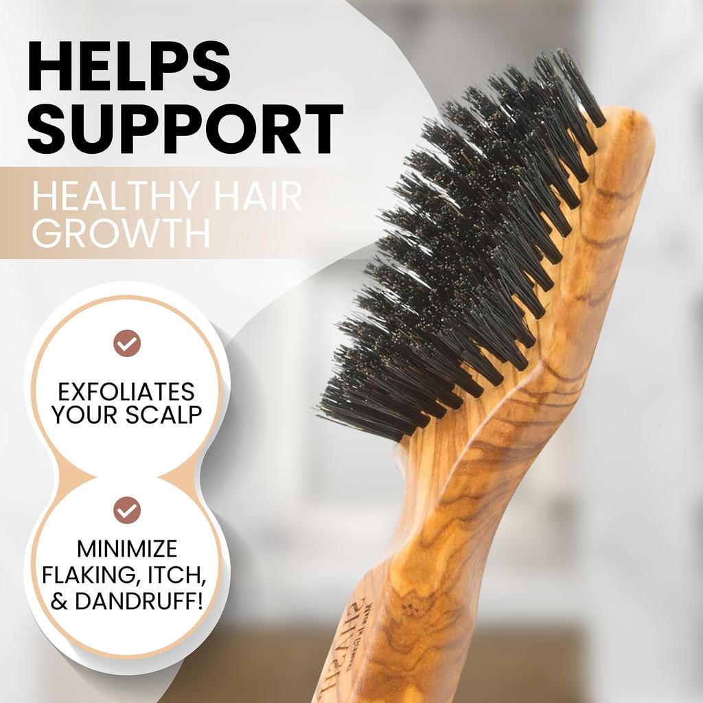 Handmade In Germany Since 1869 Hairbrush Natural Wood and Boar Bristle Hairbrush for Men with Fine To Medium Men's - 100% Hair.