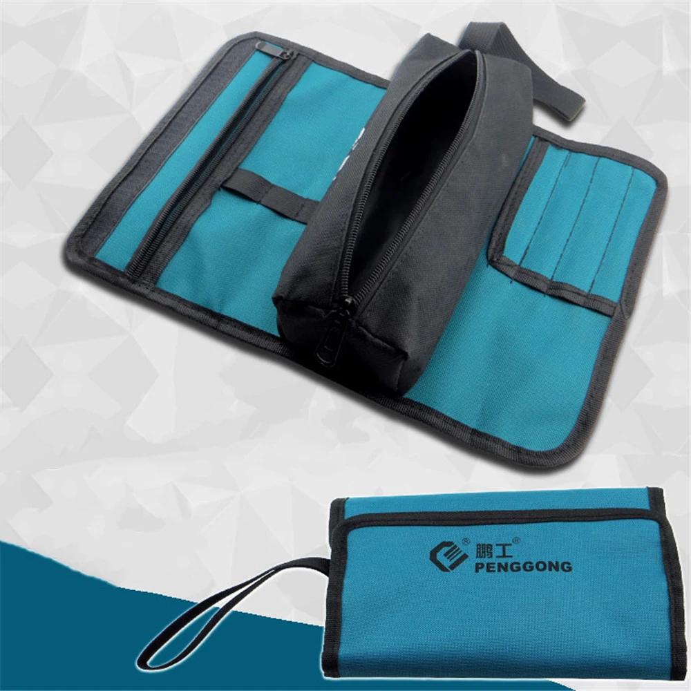 Portable Tool Storage Roll Bag Canvas Roll Bag Case For Spanner Wrench Screwdrivers Multi Organizer Electrical Work Tool Bag