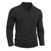 Men Vintage Washed Distressed Long Sleeve Polo Shirt Turn Down Collar Casual Top