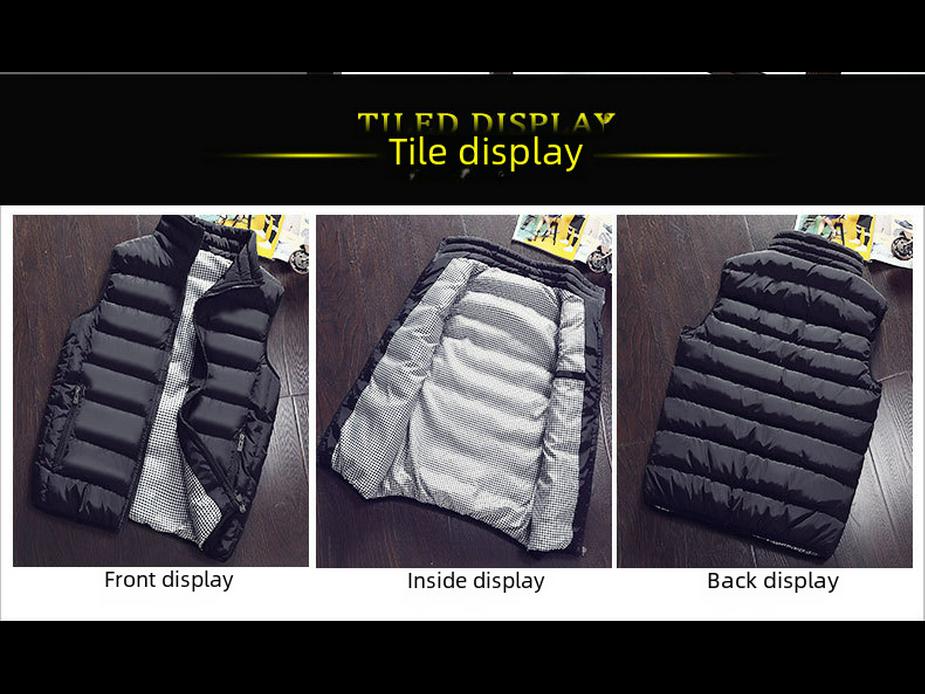 Men’s Autumn/Winter Korean Style Warm Vest – Trendy, Handsome, Thick, 10 Colors