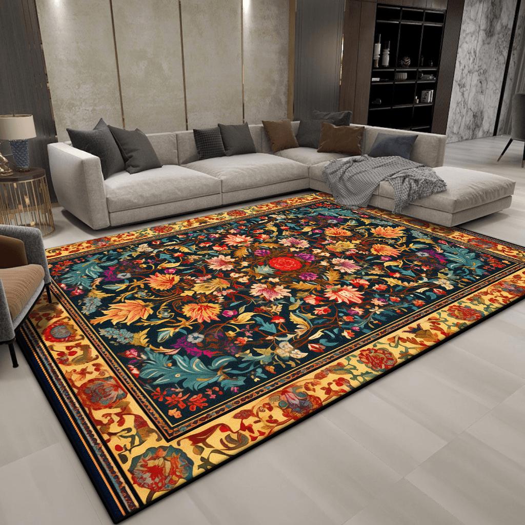 Europäischer Stil Luxus TEPPICHE FÜR WOHNZIMMER Persische Dekoration Schlafzimmer Bettseite Plüschteppich Faltbare Lounge Rutschfeste Weiche Matten