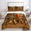 Chicken Duvet Cover Set Cool Animal Pattern Comforter Cover Funny Chicken Pattern Bedding Set Microfiber Wildlife Quilt Cover