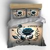 "Blue Rose Musical Art Decor" Soft Skin-Friendly Bedding Set Includes 1 Duvet Cover And 2 Pillowcase Gift