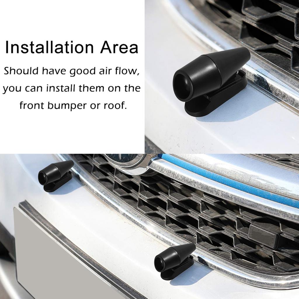 Car Deer Whistle Warning for Car Horn Unit, Deer Whistle with Rubber Pads, Car Exterior Accessories for Cars,Trucks, Motorcycles