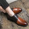 Golden Sapling Dress Loafers Patchwork Leather Shoes for Men Elegant Casual Business Shoe Men's Party Wedding Formal Office Flat