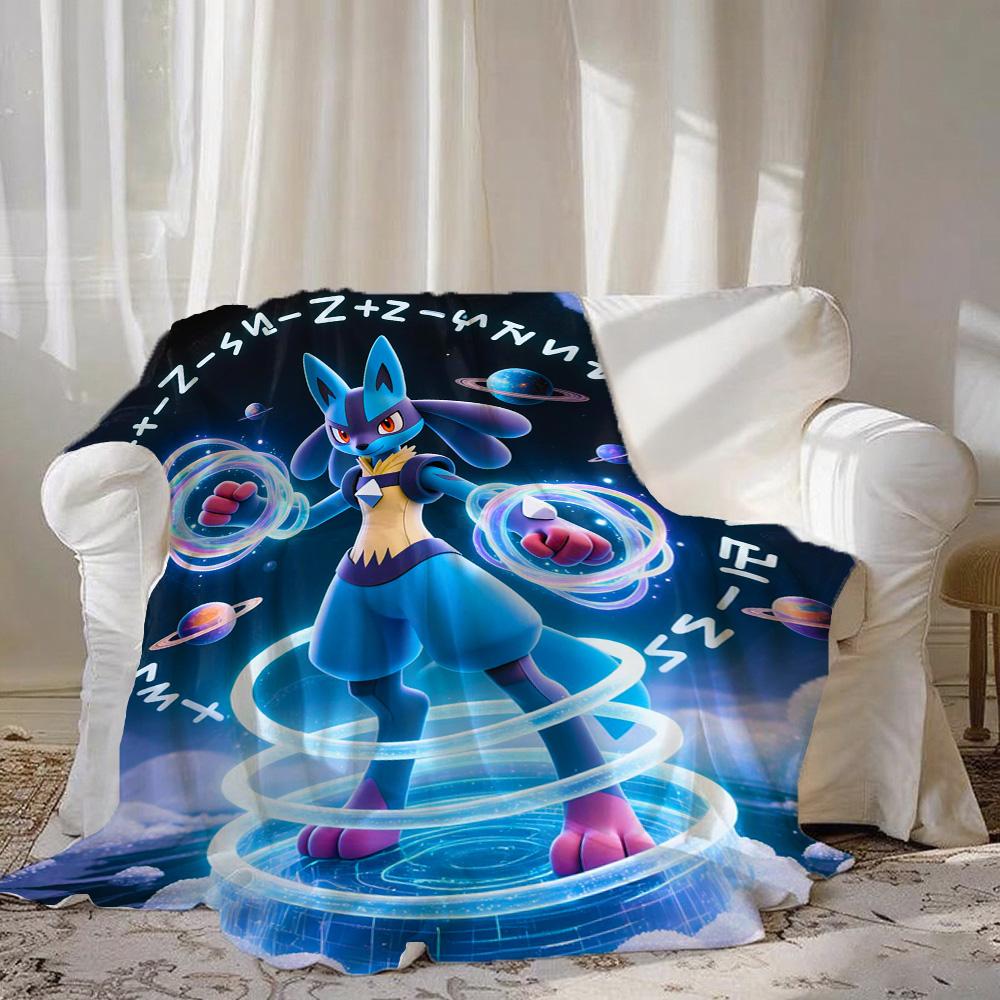 Double Blanket for Bed Kawaii L-Lucarios Throw Blankets and Camping New Year Furry Bedspread the Anime Home Decoration Sofas Nap