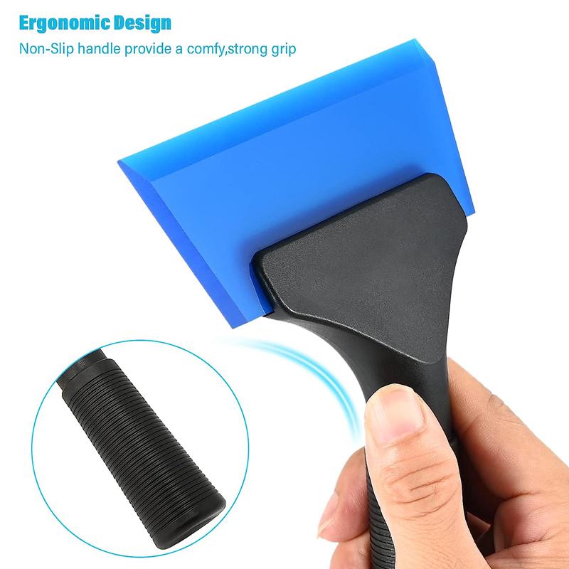 Car Window Tint Squeegee Silicone Ice Scraper 5 Inch Rubber Window Squeegee for Glass Mirror Shower Non Slip Handle Water Wiper