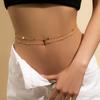 Cross-Border Hip Hop Metal Sequin Geometric Waist Chain Set with Snake Bone and Copper Beads