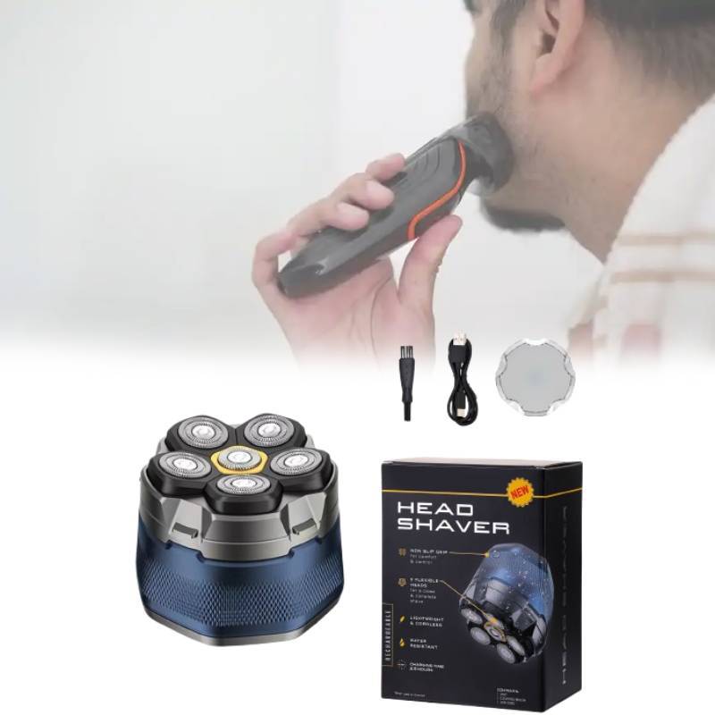 Electric Shaver With Magnetic Rotation Heads Rechargeable For Men Grooming