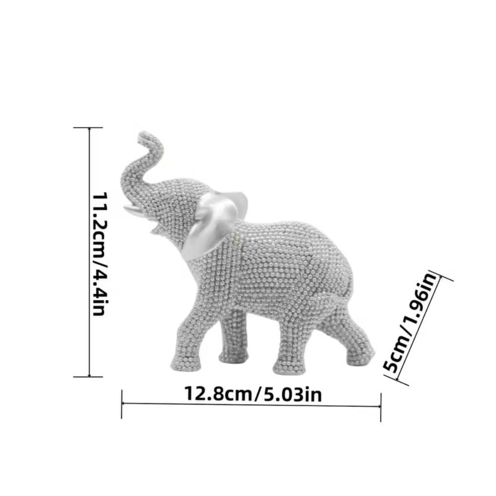 Handmade Silver Elephant Statue Beaded Animal