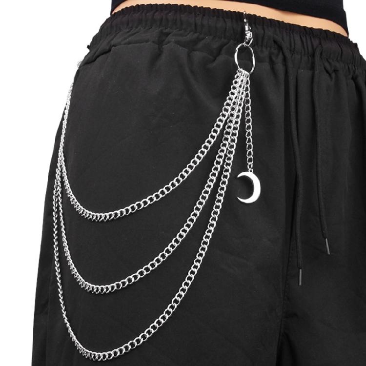 Hip Hop Pants Chain Stylish Links For Dancers Punk 2000s Trend Jean Multi-layer Chains for Edgy Streetwear Looks